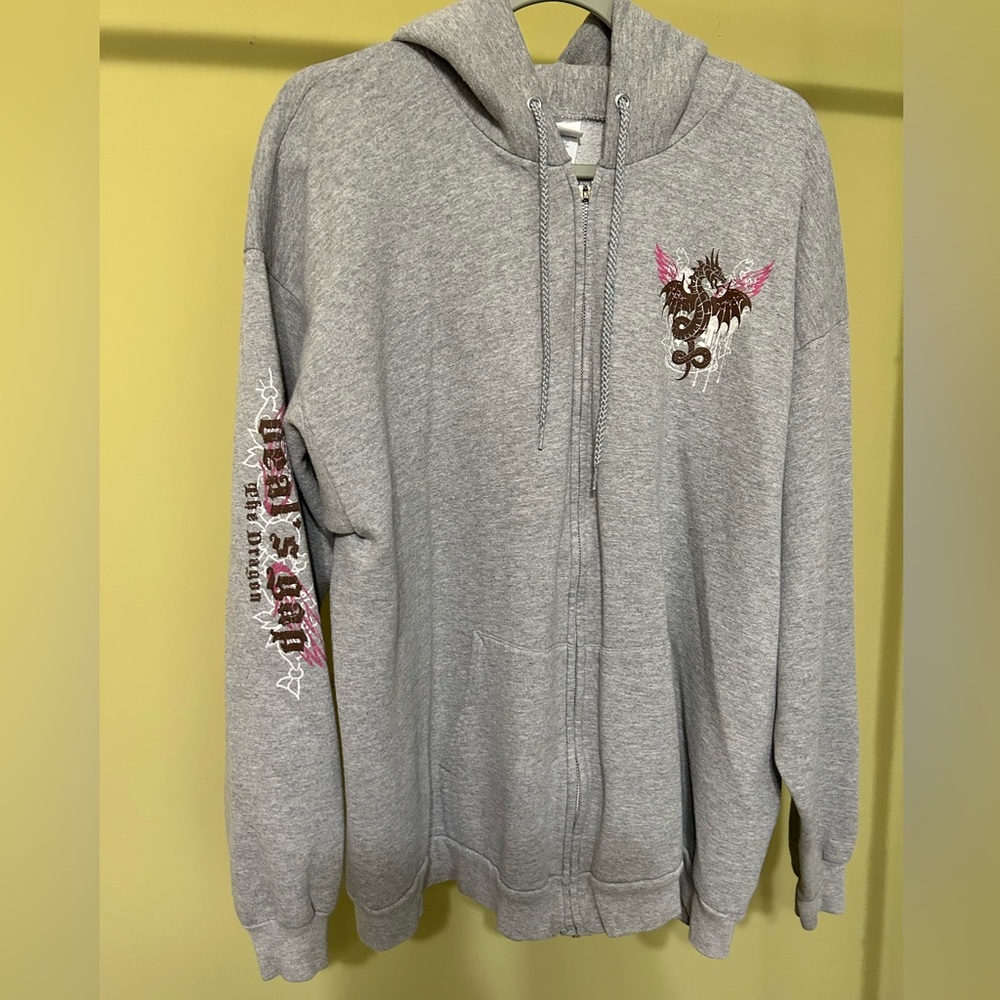 Deals Gap/Tail of the Dragon Gray Zip-Up Hoodie with Graphic - Picture 6 of 9